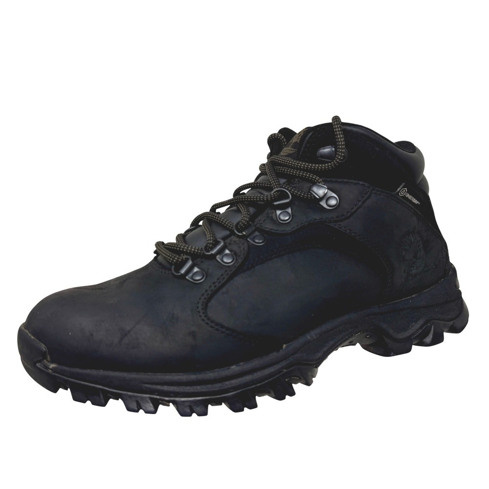 Timberland White Ledge Waterproof Hiking Boots Black Leather A21AC Men's Size 8